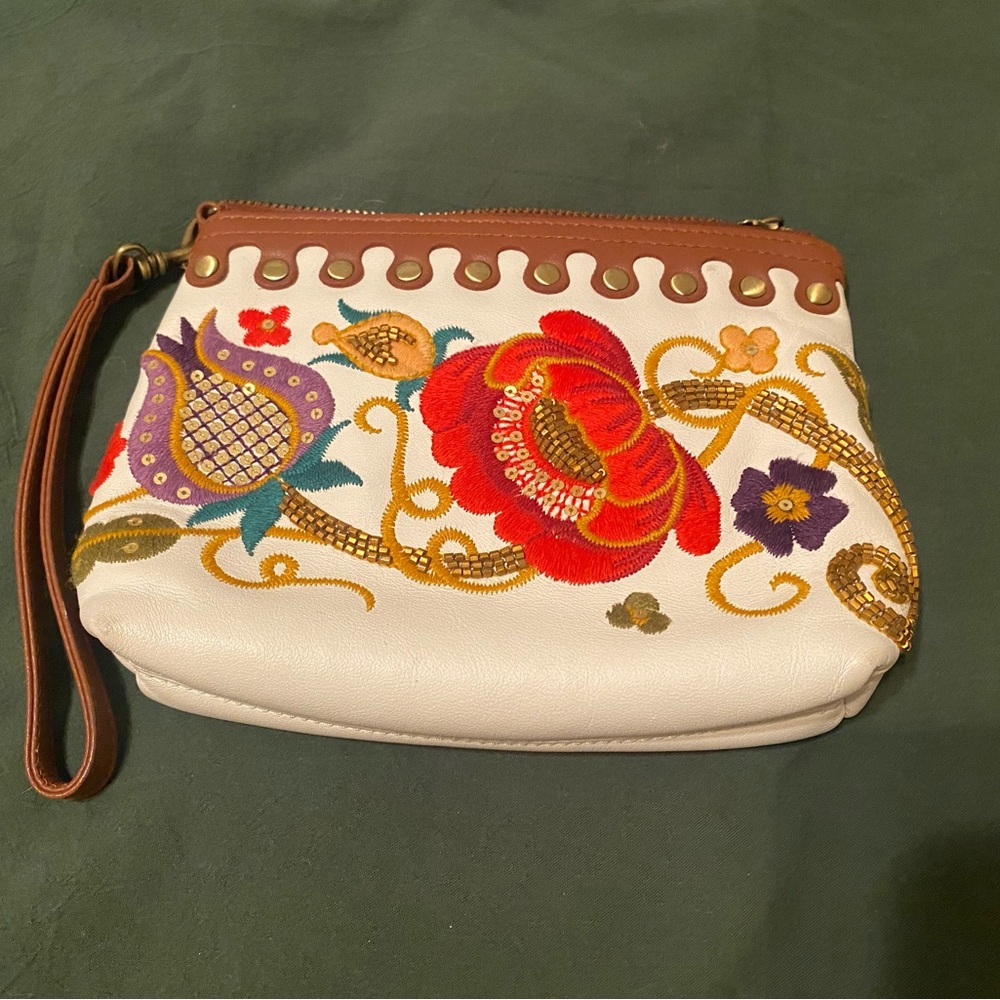 ISABELLA FIORE beaded/embroidered wristlet
